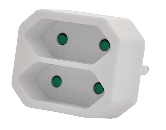 Stopcontact Splitter plug 2x euro wit