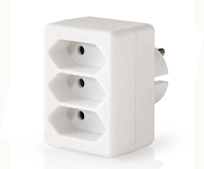 Stopcontact Splitter plug 3x euro wit