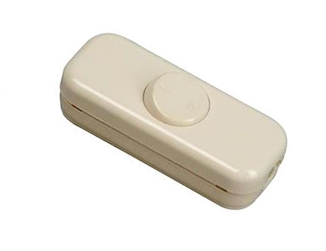 Rocker switch cord white 10Amp