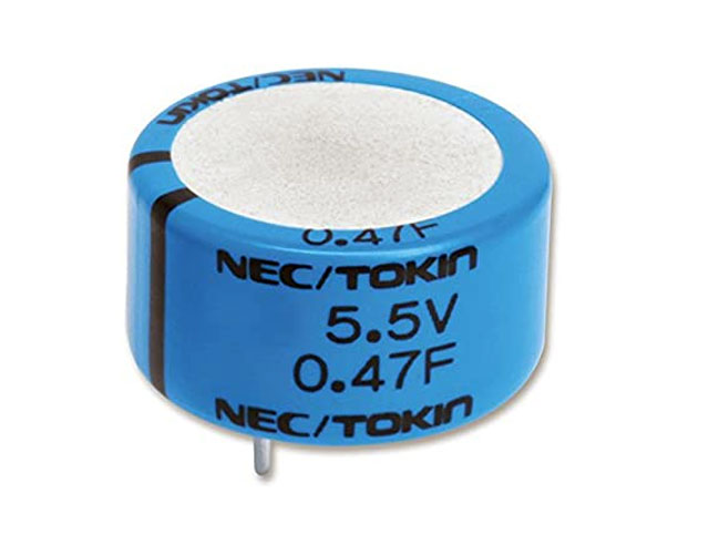 5.5 Volt - 0.022F Back-up capacitor sizes (mm): 13.0 x 7.0