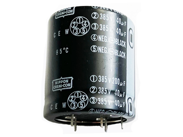 Elco Radiaal  200uf + 2x 40uf 385V ø40x46mm 85°