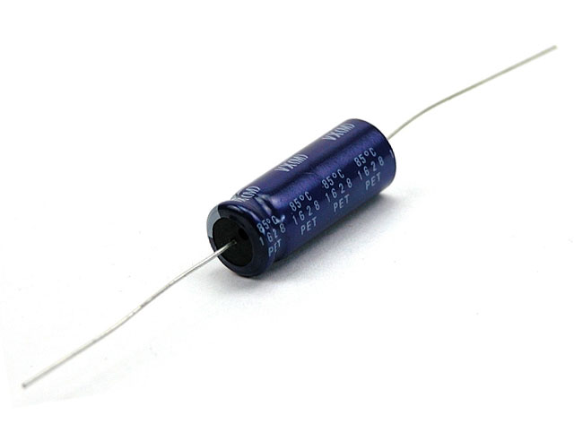 Elco axiaal 2,2uF/100V ø5x13mm 85°C
