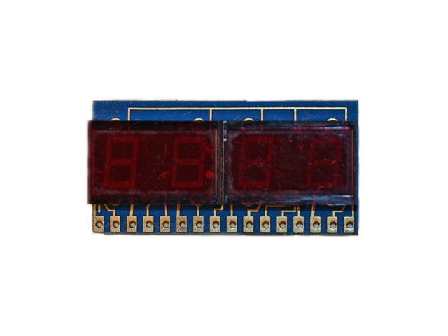 Display on PCB  4-digit 7-segment mux. common cathode