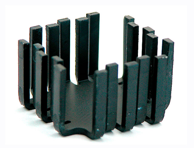 Finger-heat sink 45x45x25, 4mm - black not drilled