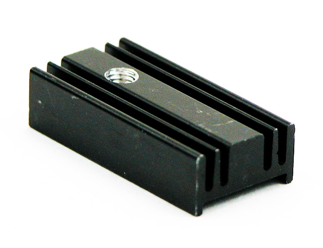 Heatsink 12,6x25x6,5mm with TO-220 drill black