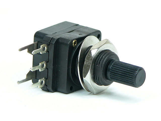 Potmeter met 6mm as plastic mono-lineair 4M7 + schakelaar