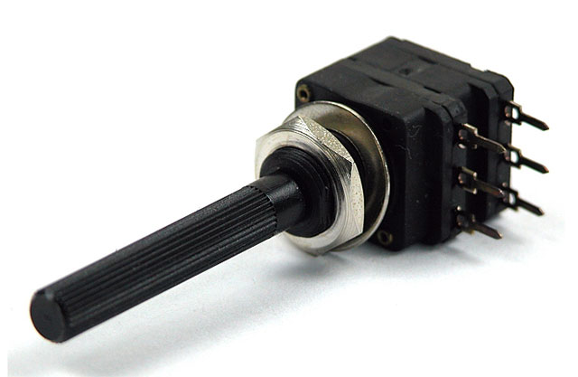 Potmeter met 6mm as plastic stereo-lineair 10K