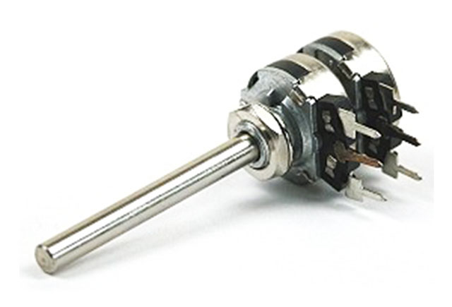 Potentiometer stereo-log ø4mm metal shaft - 10K
