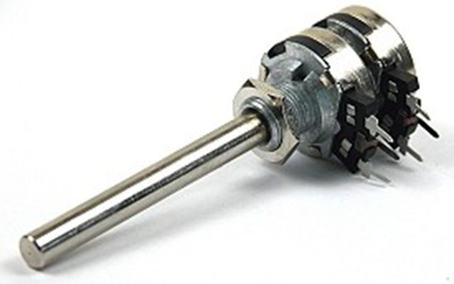 Potmeter Piher stereo-lin 6mm as metaal - 25K