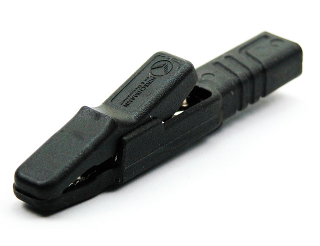 Krokodilleklem ø4mm zware uitvoering zwart Hirschmann932 146 100