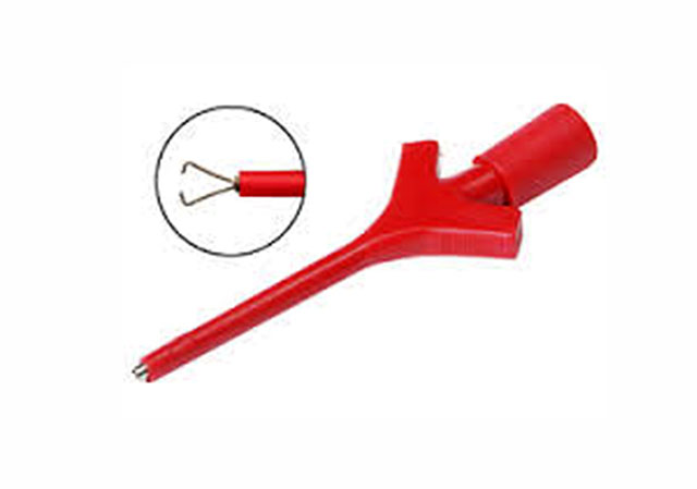 Test terminal with cable input of 0.64mm - red 973 592 101