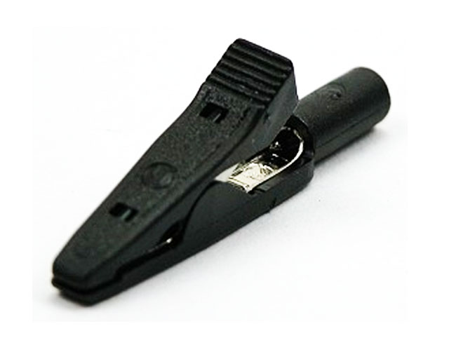 Krokodilleklem ø2mm zwart Hirschmann 930 317 800