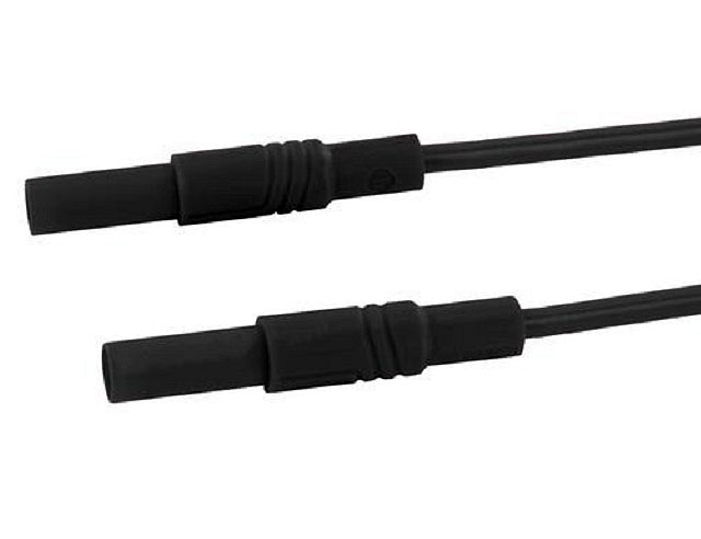 Leads ø4mm silicon 1mm²/16A IEC - 1mtr - black