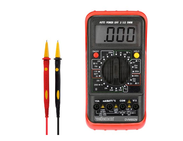 3 1/2 Digit digitale multimeter met 24 meetbereiken.