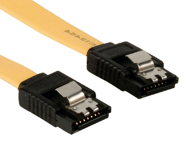 S-ATA 6Gb data cable with metal clips.