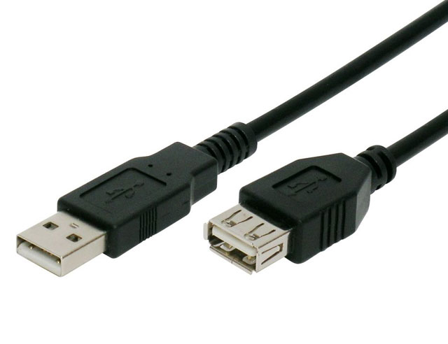 USB 2.0 Kabel type-A M/F 5m grijs