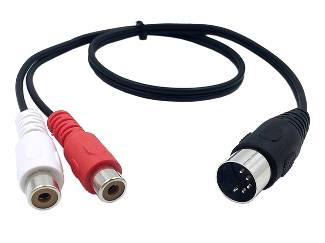 Cable 5P-DIN Male => 2x RCA Female (pin 3&5) 0.2m Blister