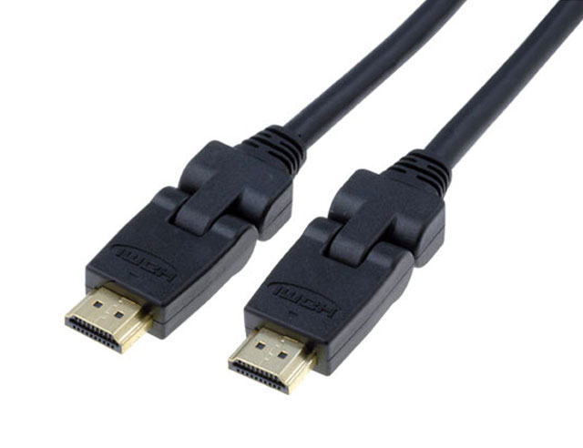 HDMI kabel 2x19pins Male - Male 1.5mtr Zwart Verguld kantelbaar