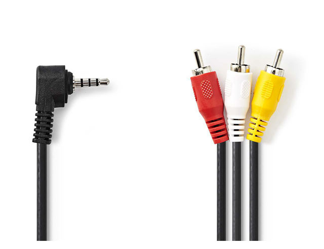 Cable Jack 3.5mm 4 Pol => 3 x RCA 2m Blister