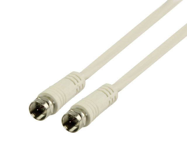 Satellite cable with 2x F-Male connector 1.5m white 75 Ohm
