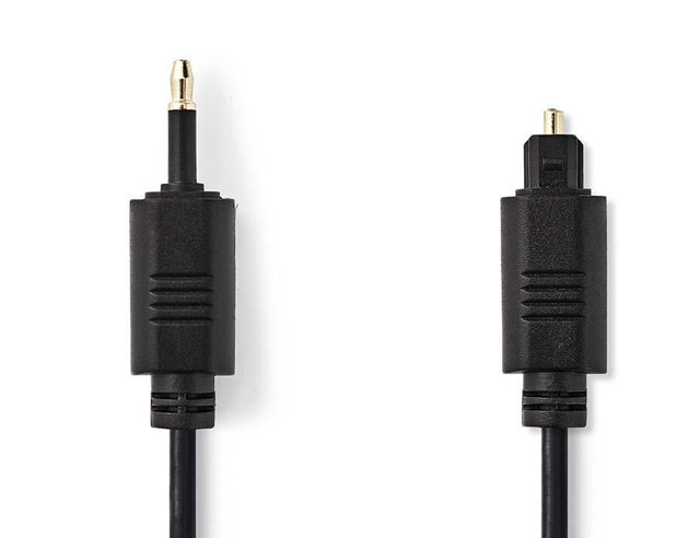 Optische toslink Male - 3,5 mm to Optisch Male 1mtr Zwart
