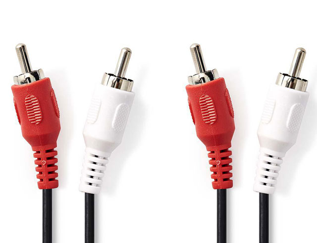 Cable 2 x RCA Male - 2 x RCA Male 1.2m Blister