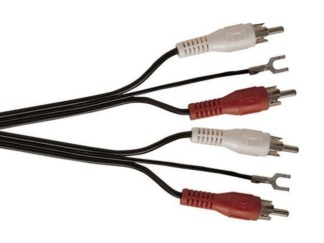 Cable 2 x RCA Male - 2 x RCA Male 1.2m + Chassislead Blister