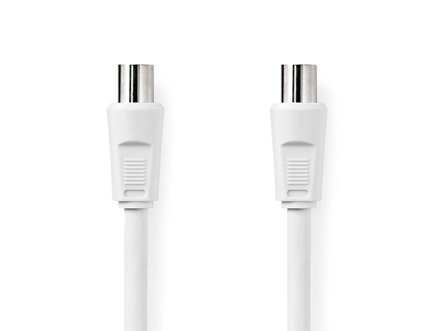TV/videocable coaxplug - coax contraplug, white, 7.5m, blister
