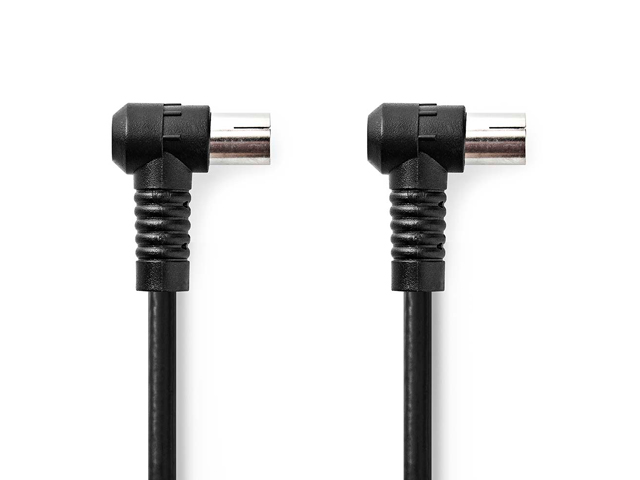 TV/videocable coaxplug - coax contraplug, Black, 1.5m