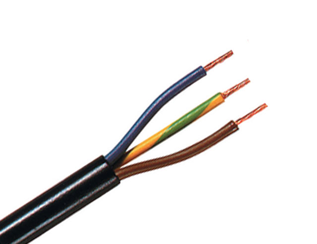 3 Adrige 220V kabel 3 x 0.75mm² Rond p/mtr