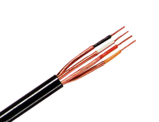 Ronde audio kabel 4 adrig met afscherming per ader ø5,2mm p/mtr