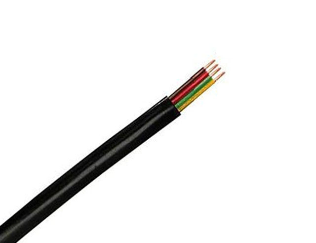 Telefoon snoer plat 4x 0.15 zwart p/mtr