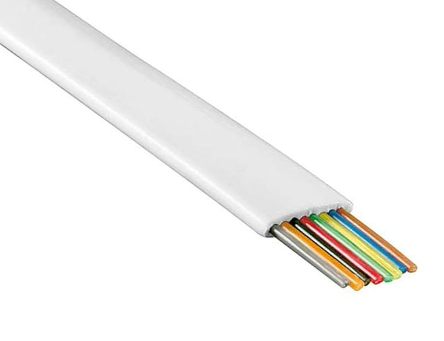 Telefoon / ISDN snoer plat 8x 0.15 wit p/mtr