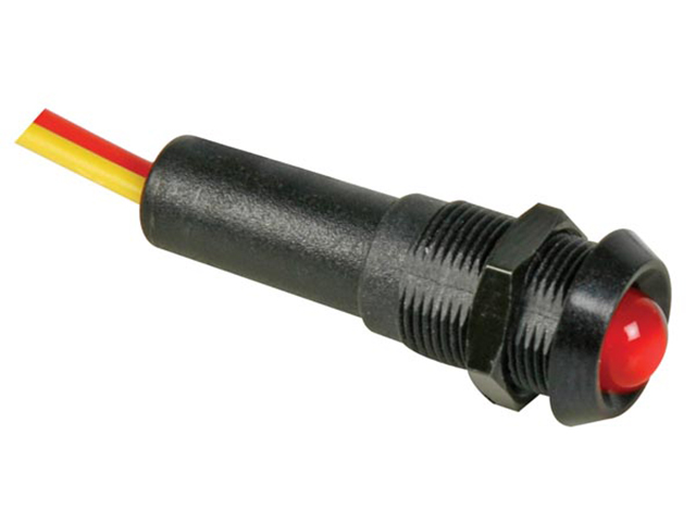 Led lamp 12V Rood Knipperend - Zwarte behuizing
