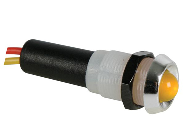 Led lamp 12V Geel - Chrome behuizing