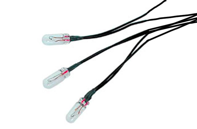 Lampje ø4mm met lange draadjes 300mm 12V/60mA