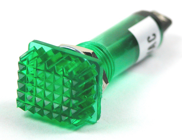 Neon indicatorlight 12x16mm 230V - green