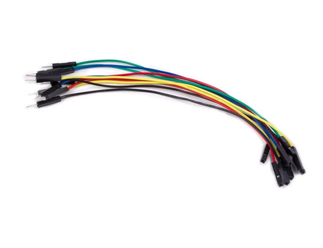 Set of 10 jumper cables 1x Male and 1x Female 15cm