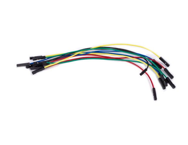 Set of 10 jumper cables 1x Female en 1x Female 15cm