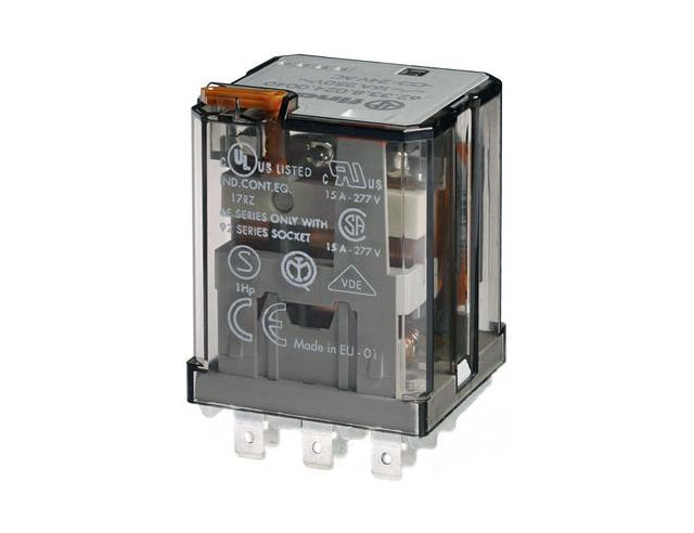 Vermogensrelais 3xwissel 16A - 230Vac met 4,8mm faston