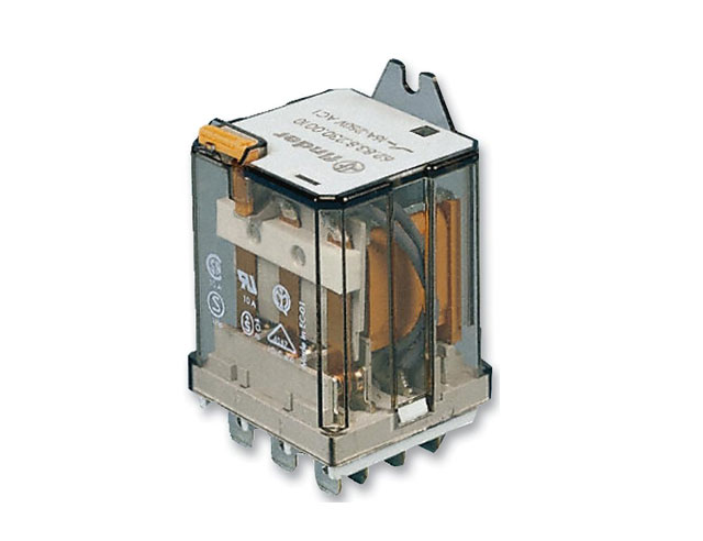 Vermogensrelais 3xwissel 16A - 230Vac met 6,3mm faston
