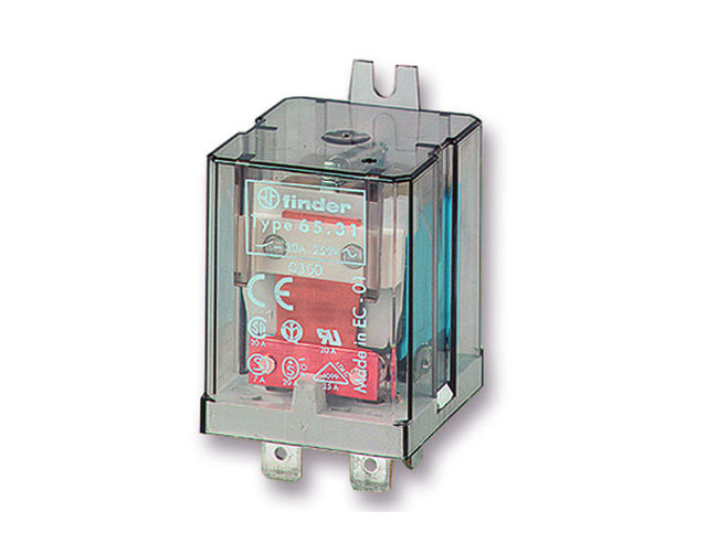 Vermogensrelais 1xmaak 20A - 230Vac faston