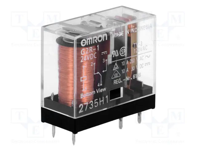 SPNO miniature relay,10A 48Vdc coil, Resistance 41470 Ohm