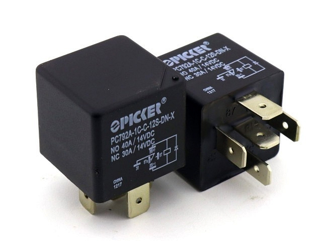 Automotive relay 12VDC 40A with diode 1x changeover