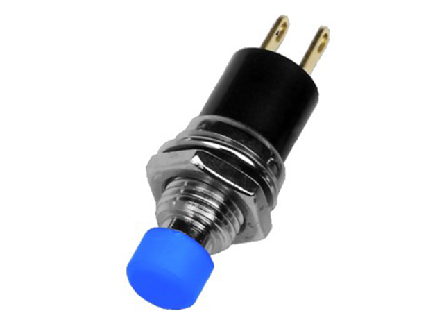 Pushbutton switch miniature (NO)- ø7mm- solder - blue
