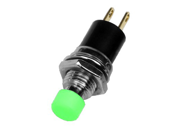 Pushbutton switch miniature (NO)- ø7mm- solder - green