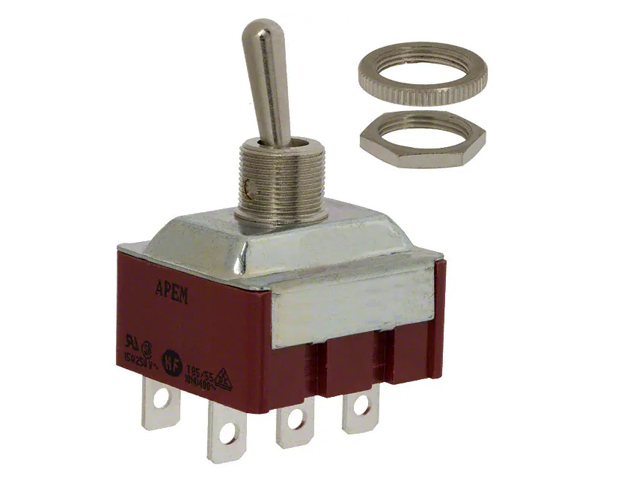 Tuimel 10A/250Vac driepolig AAN-UIT-AAN
