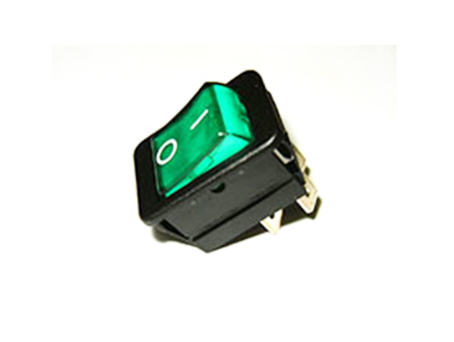 Recessed rocker Black with Green Fluorescent light 220V 30X22