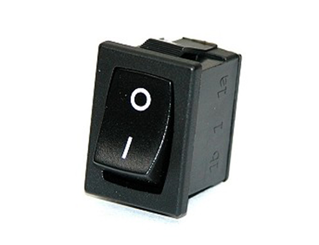 Wipschakelaar 15x21mm 250Vac/6A - 1x aan/uit  opdruk 0-I - RoHS