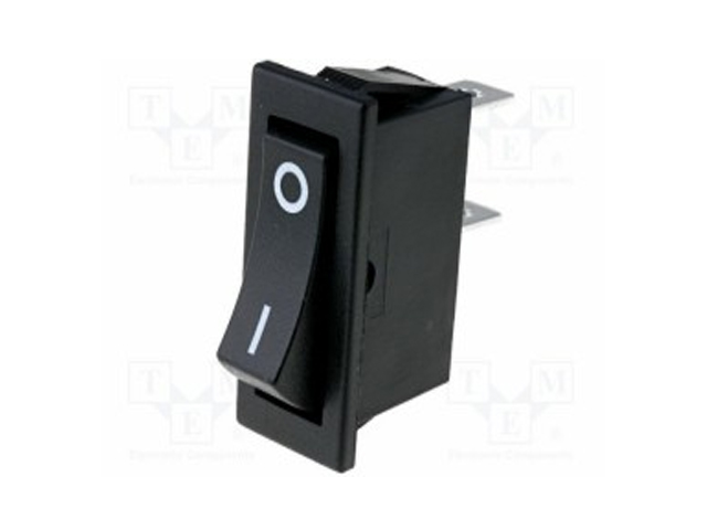 Wipschakelaar 14x33mm 10A/250V aan - uit met 1-0 opdruk